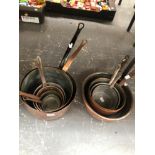 GRADUATED COPPER AND OTHER SAUCEPANS