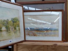 JOHN FULLWOOD, 19th/20th C. BOATING ON THE RIVER, SIGNED, WATERCOLOUR, 36 x 28cms, TOGETHER WITH TWO