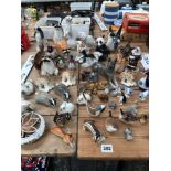 A COLLECTION OF RUSSIAN LOMONOSOV PORCELAIN ANIMAL FIGURINES AND OTHERS.