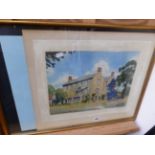 ROBERT G. UPTON (20th C. ENGLISH SCHOOL) THE COTSWOLD GATEWAY HOTEL, BURFORD, SIGNED, WATERCOLOUR.