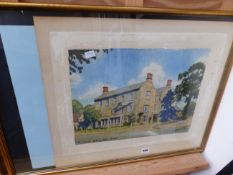 ROBERT G. UPTON (20th C. ENGLISH SCHOOL) THE COTSWOLD GATEWAY HOTEL, BURFORD, SIGNED, WATERCOLOUR.