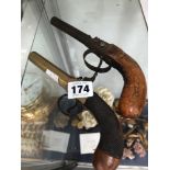 TWO ANTIQUE PERCUSSION PISTOLS