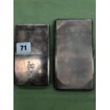 TWO HALLMARKED SILVER CIGARETTE CASES WITH GILDED INNER'S. GROSS WEIGHT 464grms