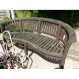 GOOD QUALITY TEAK GARDEN BENCH FROM AN OXFORD INSTITUTION