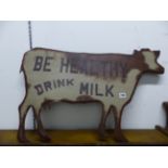 A ANTIQUE STYLE METAL COW WALL SIGN