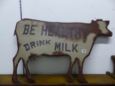 A ANTIQUE STYLE METAL COW WALL SIGN