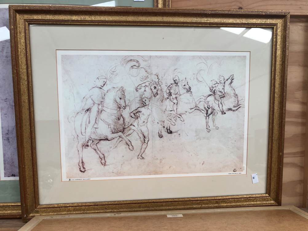 THREE DECORATIVE PICTURES OF OLD MASTER DRAWINGS - Image 3 of 4