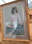 20th CENTURY SCHOOL TWO PASTEL STUDIES OF CHILDREN ONE ENTITLED "THE LITTLE MERMAID" SIGNED