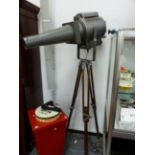 A LARGE VINTAGE RUSSIAN SPOTLIGHT ON TRIPOD STAND.