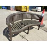 GOOD QUALITY TEAK GARDEN BENCH FROM AN OXFORD INSTITUTION