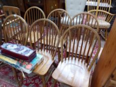 SIX MODERN HOOP BACK KITCHEN DINING CHAIRS.