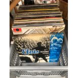 A COLLECTION OF APPROX 75 VINYL RECORDS TO INCLUDE BEATLES, GENESIS, ROLLING STONE ETC AND BOOK OF