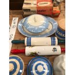 KITCHENALIA, CORNISH WARE BY T.G GREEN, CERAMIC MOULD, A SADLER ROLLING PIN, TAMS WEAR TURRINE AND