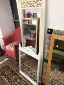 A WHITE PAINTED PIER MIRROR 151 x 54 cm's TOGETHER WITH TWO OTHERS