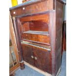 A 19th CENTURY FRENCH MAHOGANY MARBLE TOP SECRETAIRE ABATTANT ( FOR RESTORATION ) H 142 x W 96 x D