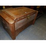 A CARVED CHINESE CAMPHOR WOOD LARGE BLANKET CHEST W 100 cm's