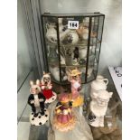 FOUR ROYAL DOULTON BUNNYKINS FIGURES AND VARIOUS ANTIQUE AND LATER MINIATURES