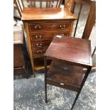 AN EDWARDIAN MUSIC CABINET TOGETHER WITH A GEORGIAN NIGHT STAND