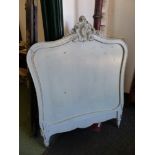 A VINTAGE PAINTED FRENCH SINGLE BED END.