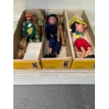 THREE PELHAM PUPPETS, TO INCLUDE BABY DRAGON , SS SAILOR AND PINNOCHIO