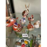 A COLLECTION OF ROYAL CROWN DERBY ANIMAL FIGURES.