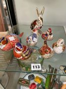 A COLLECTION OF ROYAL CROWN DERBY ANIMAL FIGURES.