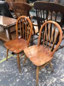 TWO RETRO ERCOL HOOP BACK DINING CHAIRS