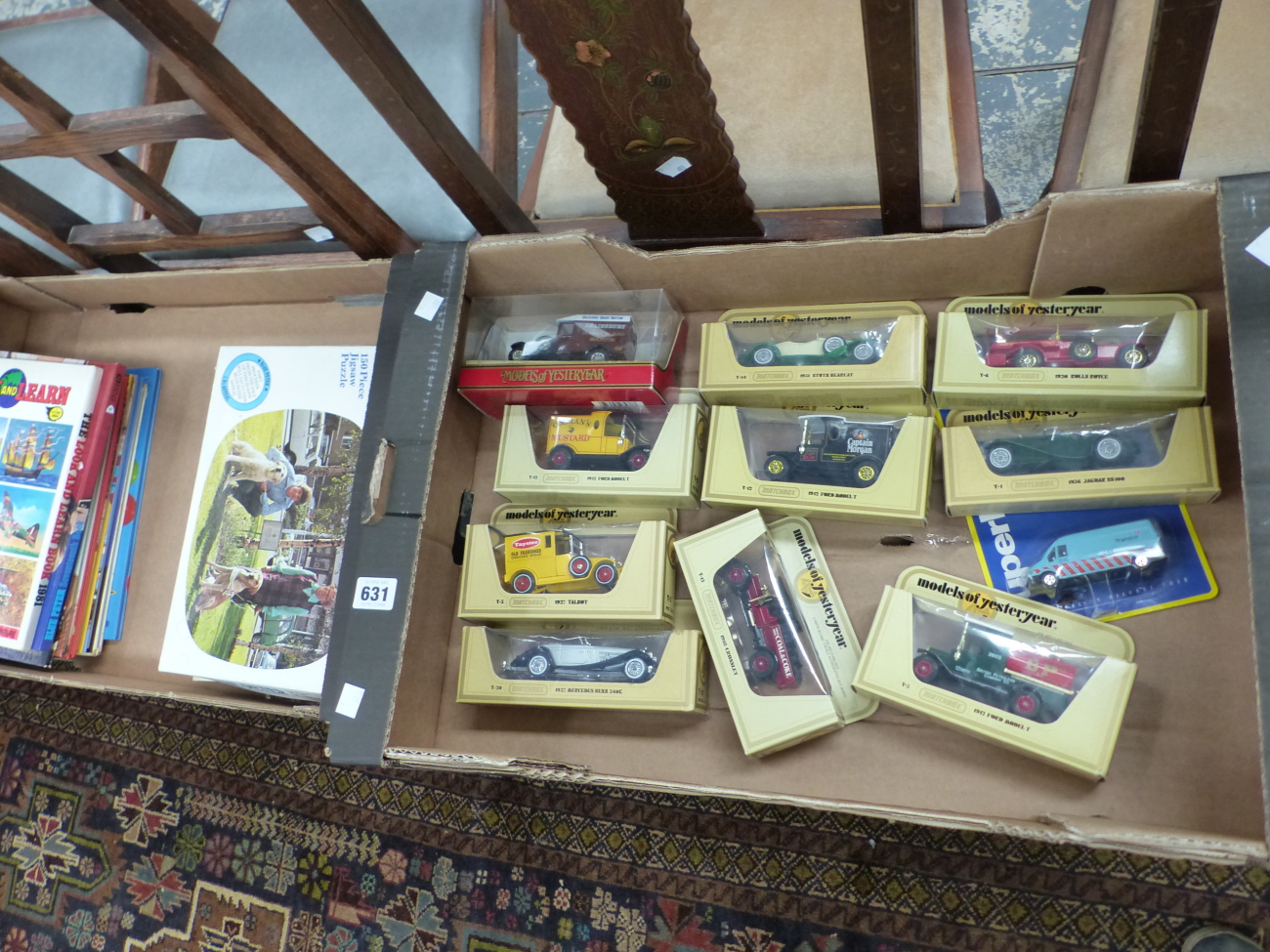 BOXED MATCHBOX DIE CAST TOYS OF YESTERYEAR TOGETHER WITH BLUE PETER ANNUALS AND A PUZZLE