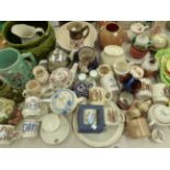 A QUANTITY OF DECORATIVE CHINA WARES INC. COMMEMORATIVE PIECES.