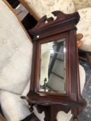 A VICTORIAN WALNUT SHELF MIRROR H. 93cms