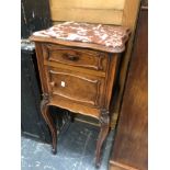 FRENCH ROSEWOOD 19th C. MARBLE TOP BEDSIDE CABINET