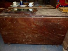 A LARGE 19th MAHOGANY DROP LEAF DINING TABLE ( FOR RESTORATION)