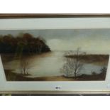 FRANK QUINN "LAKE OF MENTEITH" SIGNED WATERCOLOUR 31 x 49 cms