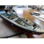 A GOOD QUALITY APPARENTLY SCRATCH BUILT MODEL BOAT.