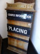 A NORTH WORCESTERSHIRE GOLF CLUB NOTICE BOARD.