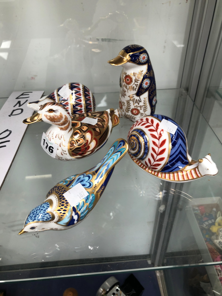 FIVE ROYAL CROWN DERBY FIGURES