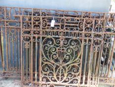 THREE SECTIONS OF 19tH CENTURY WROUGHT AND CAST IRON FENCE RAILS