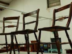 SIX SIMILAR ANTIQUE OXFORD DINING CHAIRS EACH STAMPED HAZEL