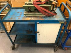 A POWELL TOOL TROLLEY WITH CABINET.