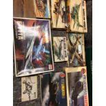 THE DOUG CUTHBERTSON COLLECTION- EIGHT MODEL AIRCRAFT KITS INCLUDING AIRFIX, REVELL, ACADEMY AND