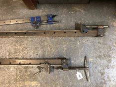 THREE LARGE SASH CLAMPS.