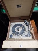 A DANSETTE CHALLENGE 106 RECORD PLAYER TOGETHER WITH A BRENELL PROFESSIONAL REEL TO REEL TAPE