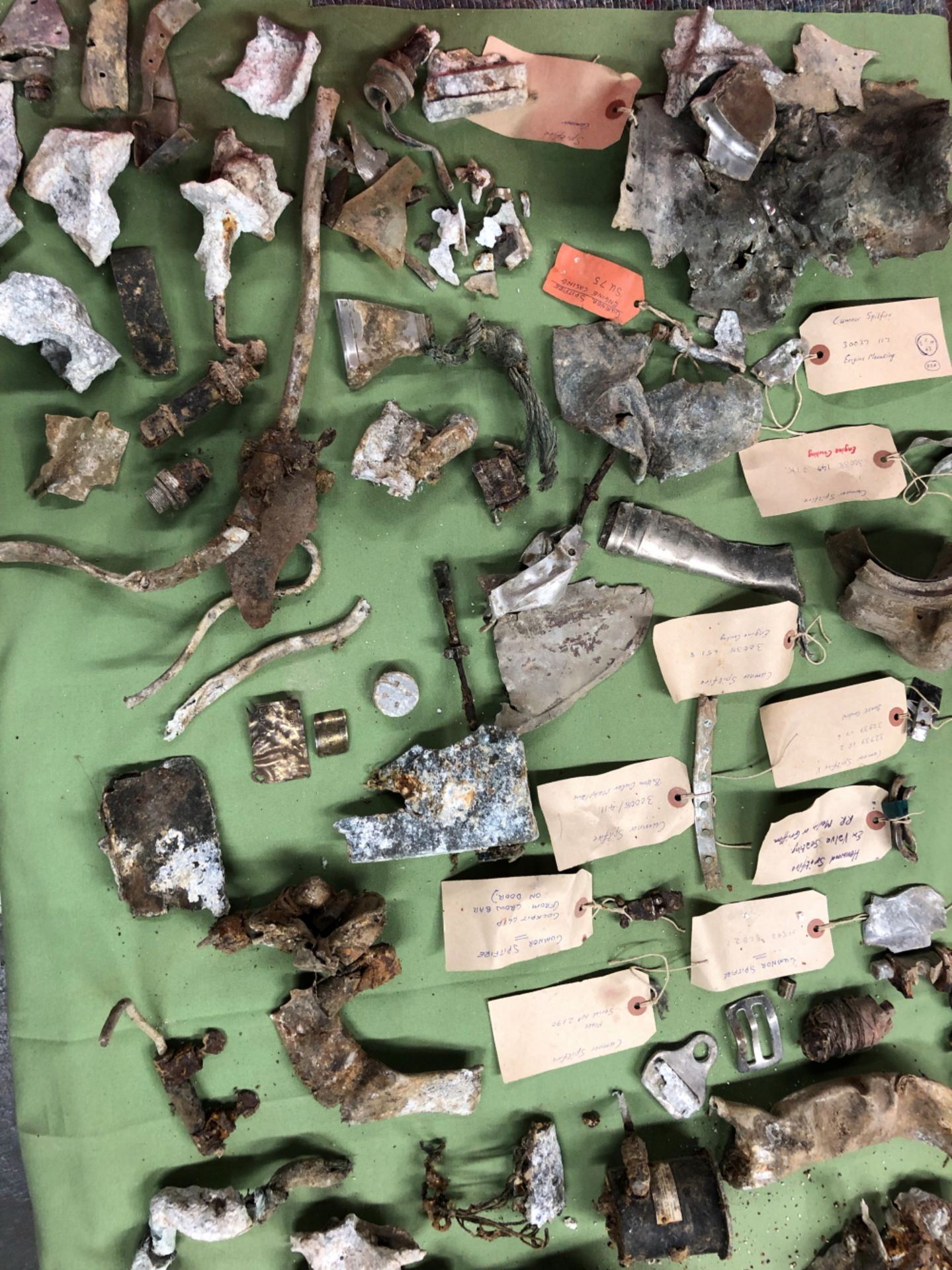 THE DOUG CUTHBERTSON COLLECTION- AIRCRAFT WRECKAGE. CRASH RECOVERED PARTS FROM AIRCRAFT "SPITFIRE"