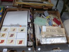 A COLLECTION OF MATCHBOXES, CIGARETTE CARDS TOGETHER WITH MILITARIA EPHEMERA