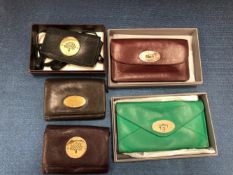 FIVE MULBERRY PURSES ONE WITH A SHOULDER STRAP