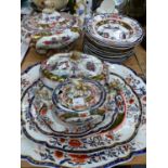 A MASONS IRONSTONE PART SERVICE, TO INCLUDE PLATTERS AND A TWO HANDLED SOUP TUREEN AND COVER