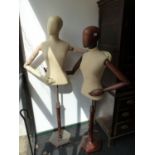 TWO POSEABLE MANNEQUIN DUMMIES.