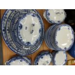 AN ALBION POTTERY REGAL PATTERN BLUE AND WHITE DINNER SERVICE