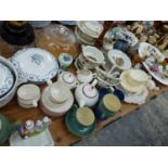 TORQUAY WARES, EGG CUPS, TEA WARES, VEGETABLE TUREENS, TWO CHEESE DISHSES AND COVERS TOGETHER WITH