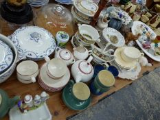 TORQUAY WARES, EGG CUPS, TEA WARES, VEGETABLE TUREENS, TWO CHEESE DISHSES AND COVERS TOGETHER WITH